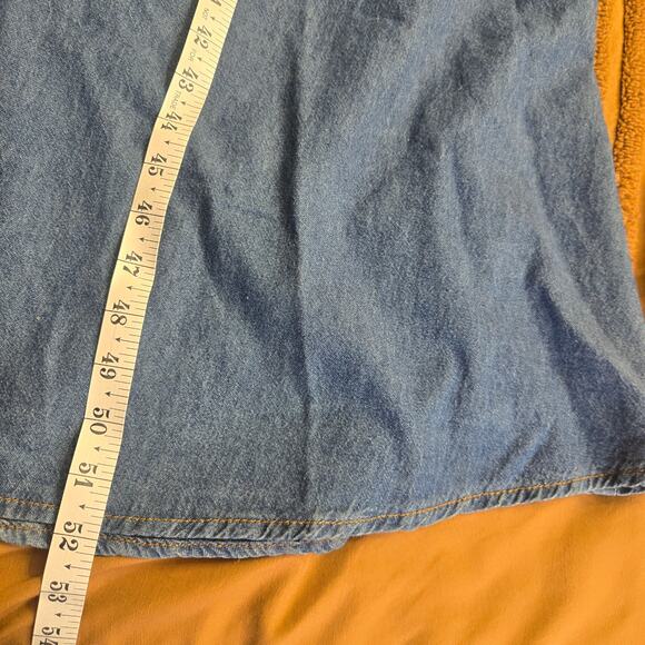 Chorus Blues Vintage 90s Western Country Cottage Denim Button Up Maxi Dress 8 - Picture 12 of 12